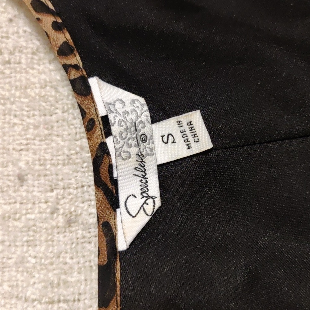 EUC- Speechless black dress with leopard print, size Small (juniors). - Picture 2 of 2